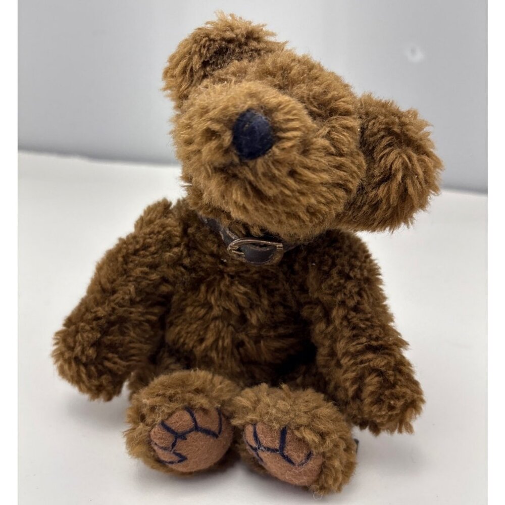 Boyds McKinley Tan Plush Teddy Bear 6" Soft Fur & Collar Collectible Vintage
